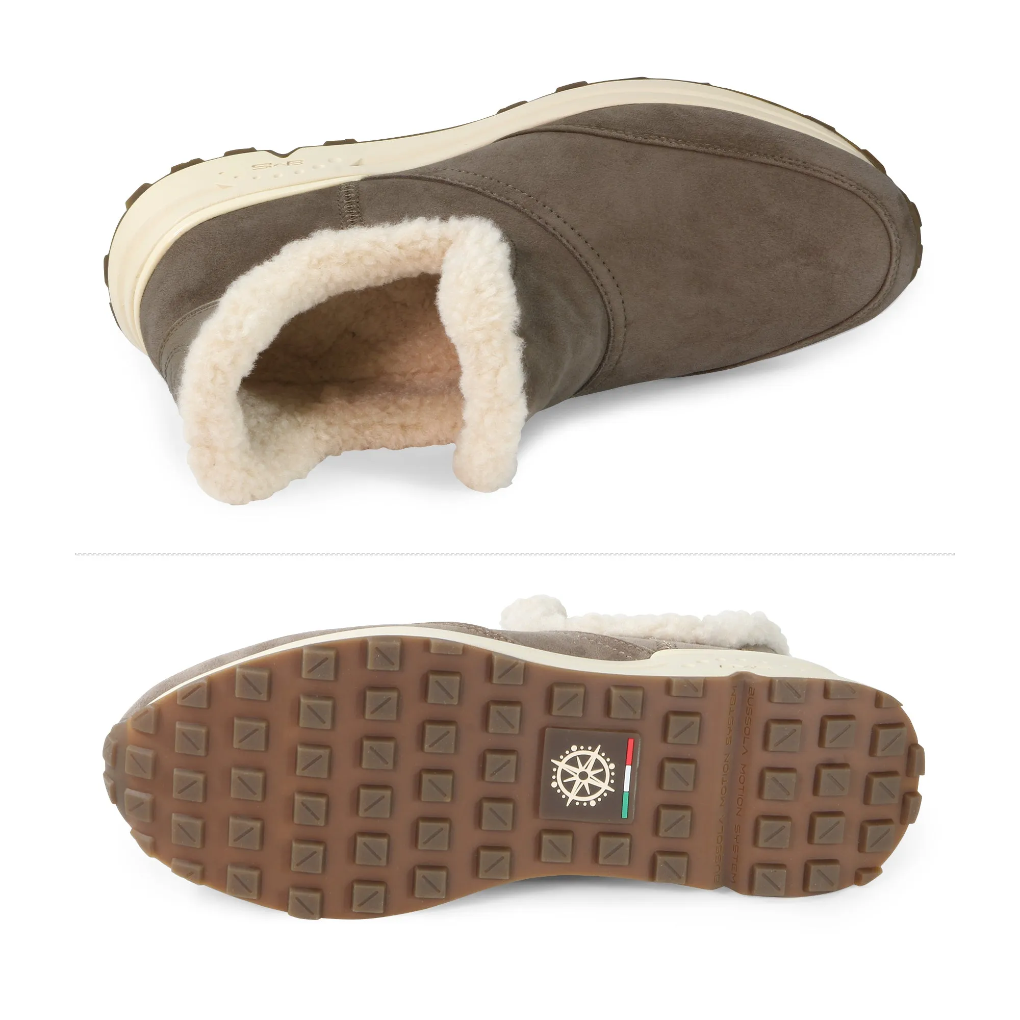 BMS Furry Ankle Boots (Taupe)