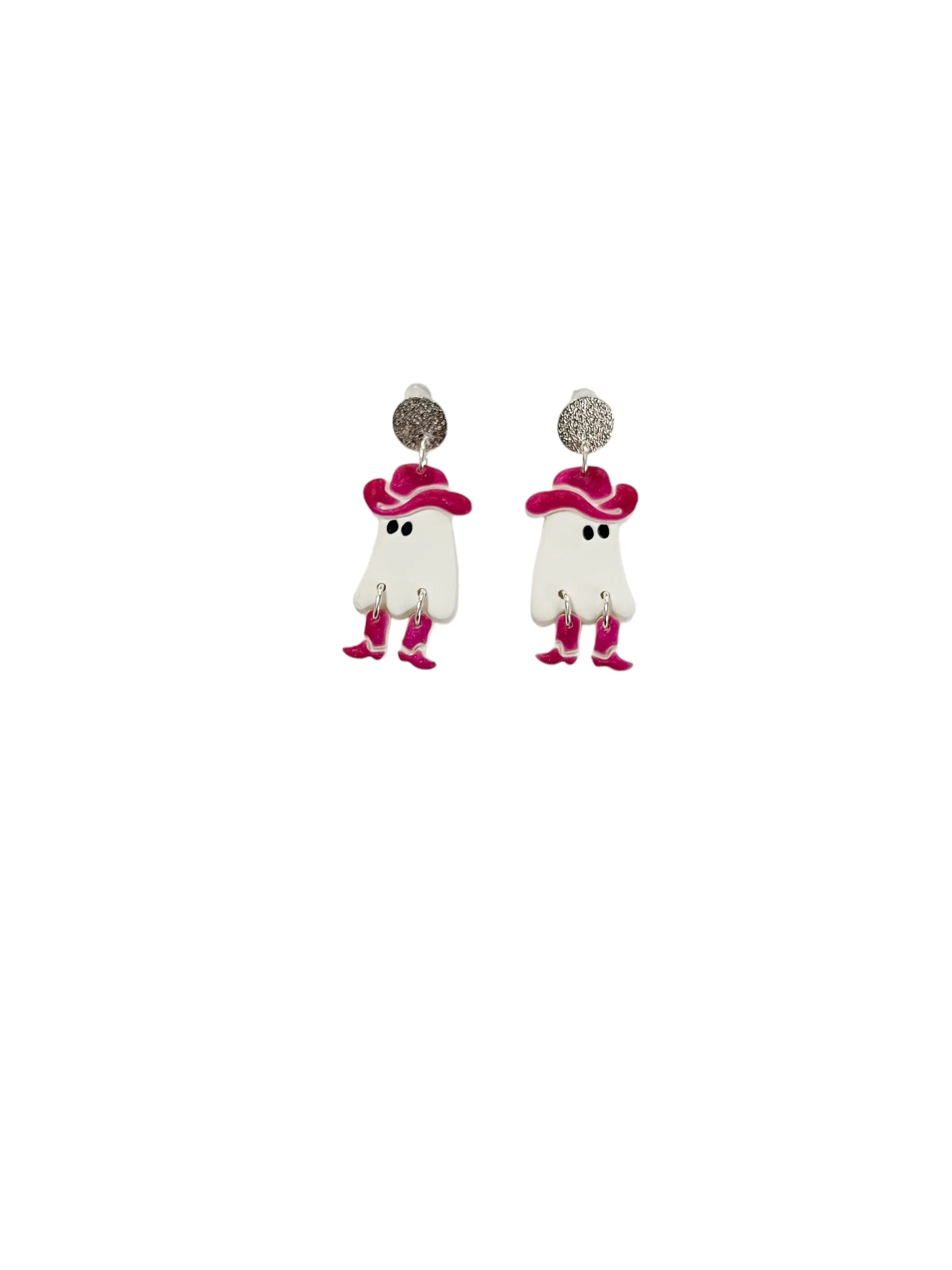 Cowgirl Ghost Clay Earrings