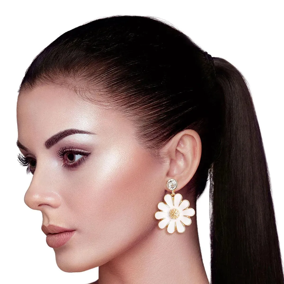 Get Groovy: White Daisy Earrings for a Sweet Mod Style!