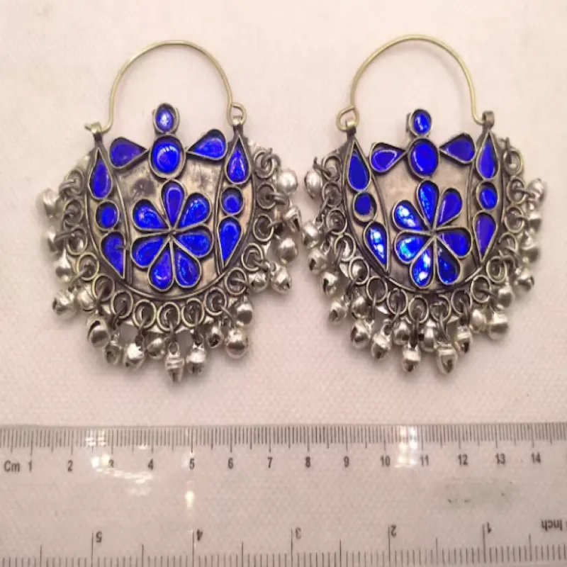Kuchi Glass Stones Antique Bali Earrings