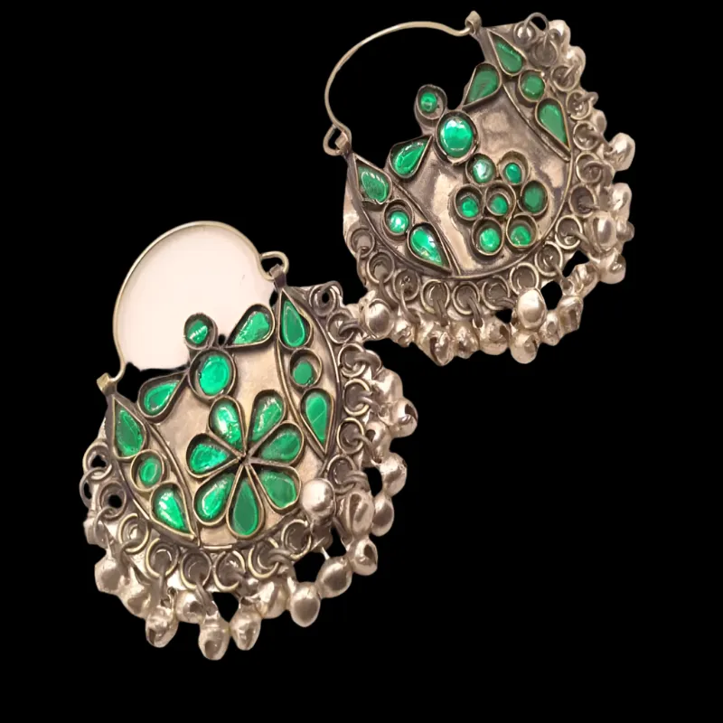 Kuchi Glass Stones Antique Bali Earrings
