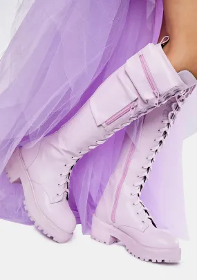 Lavender Obsidian Pocket Combat Boots