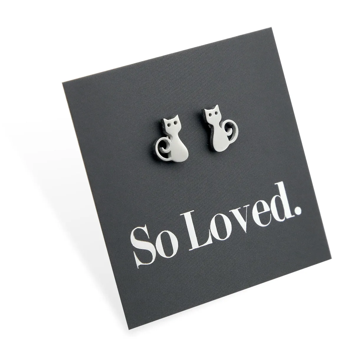 Stainless Steel Earring Studs - So Loved - CATS