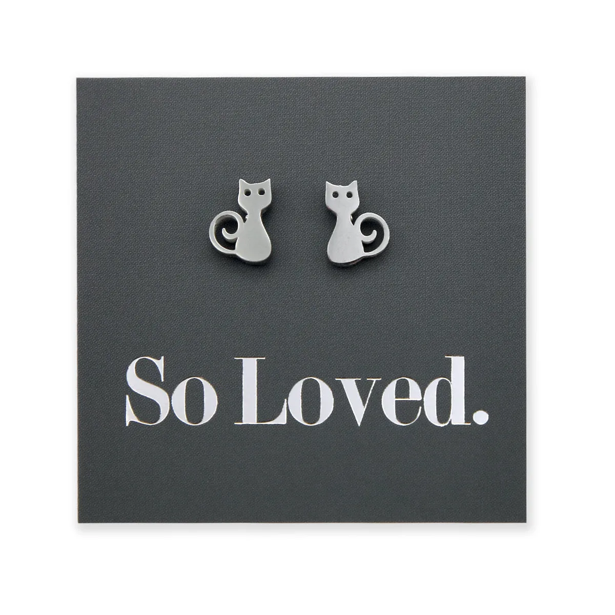 Stainless Steel Earring Studs - So Loved - CATS