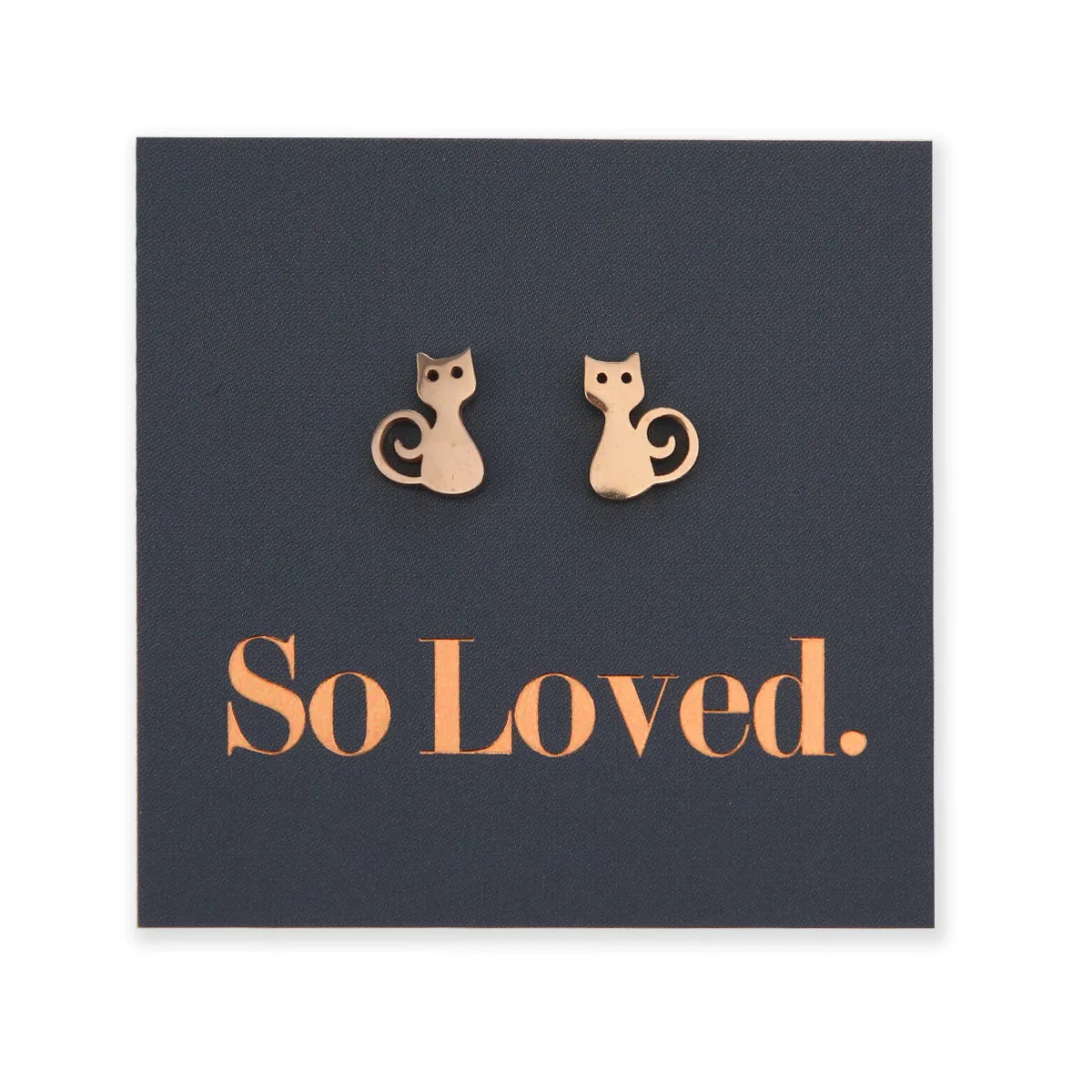 Stainless Steel Earring Studs - So Loved - CATS