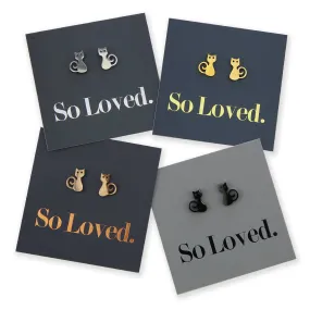 Stainless Steel Earring Studs - So Loved - CATS