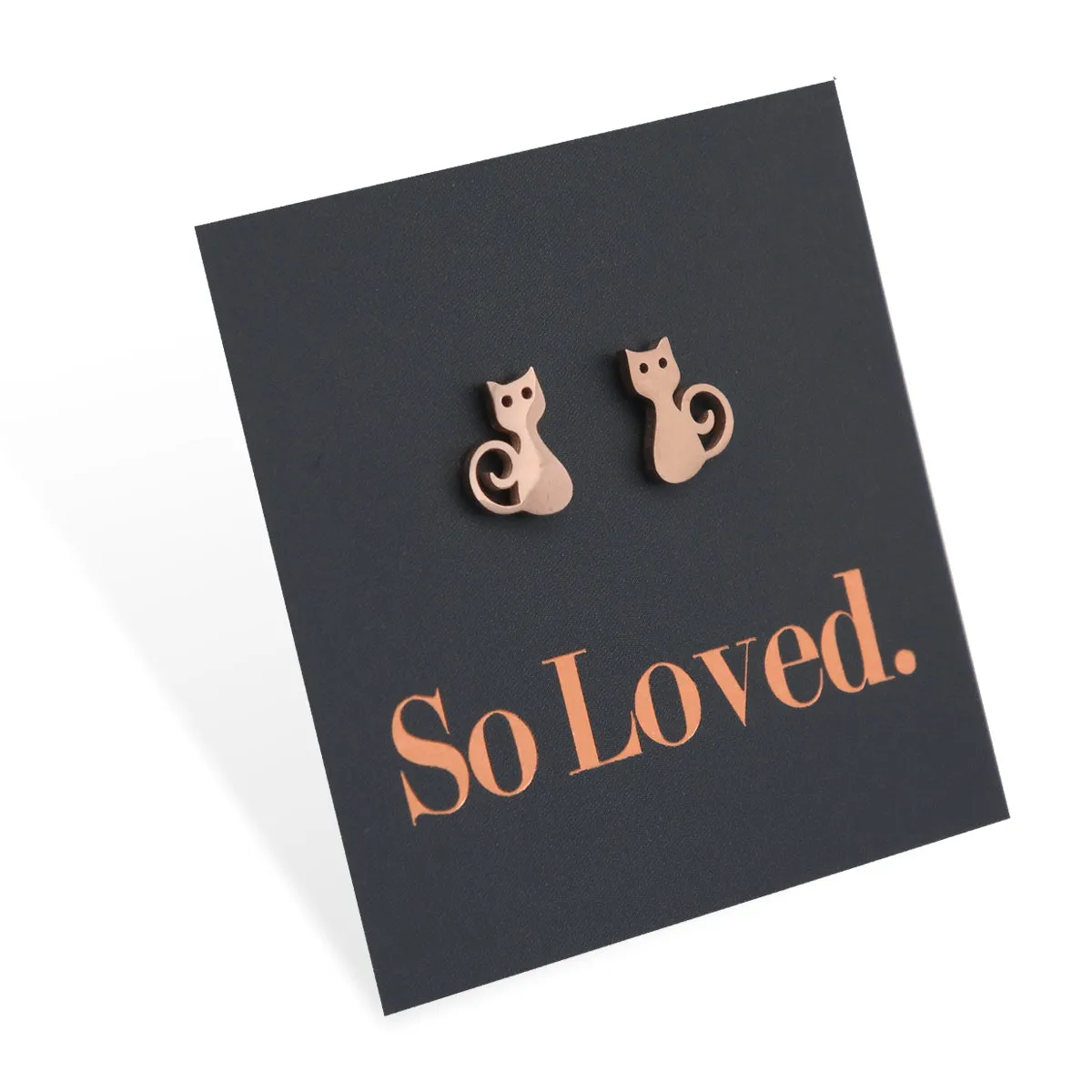Stainless Steel Earring Studs - So Loved - CATS