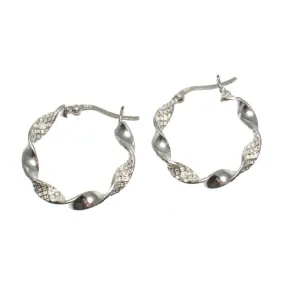 Sterling Silver Twisted 22mm Hoop Earrings