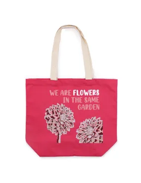 Tote Bag Indkøbspose - We are Flowers Pink