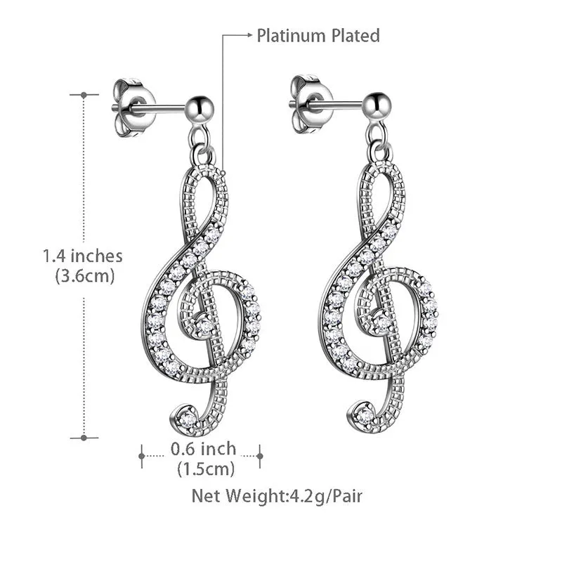 Women Musical Note Earrings Treble Clef Jewelry Gifts for Music Lover
