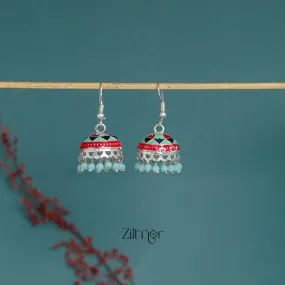 ZI1011280- Meenakari Jumkha Hoop Earrings